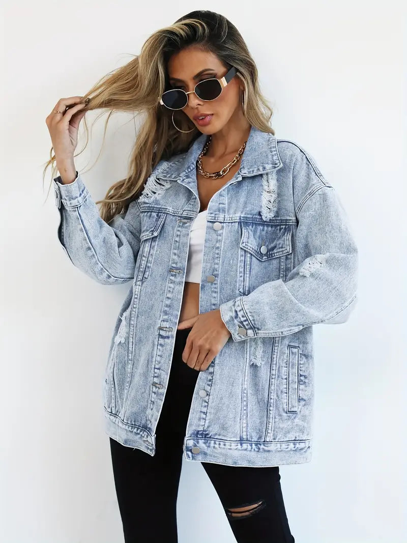 Lila | Trendige und bequeme Oversized-Jeansjacke