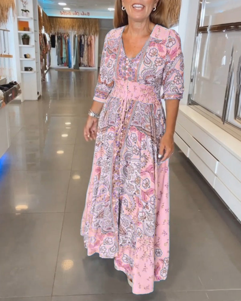 Elena – Sommerliches Kleid mit V-Ausschnitt