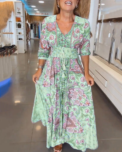 Elena – Sommerliches Kleid mit V-Ausschnitt