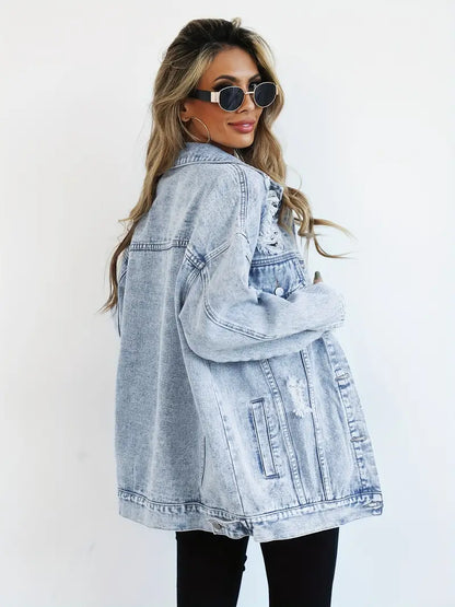 Lila | Trendige und bequeme Oversized-Jeansjacke