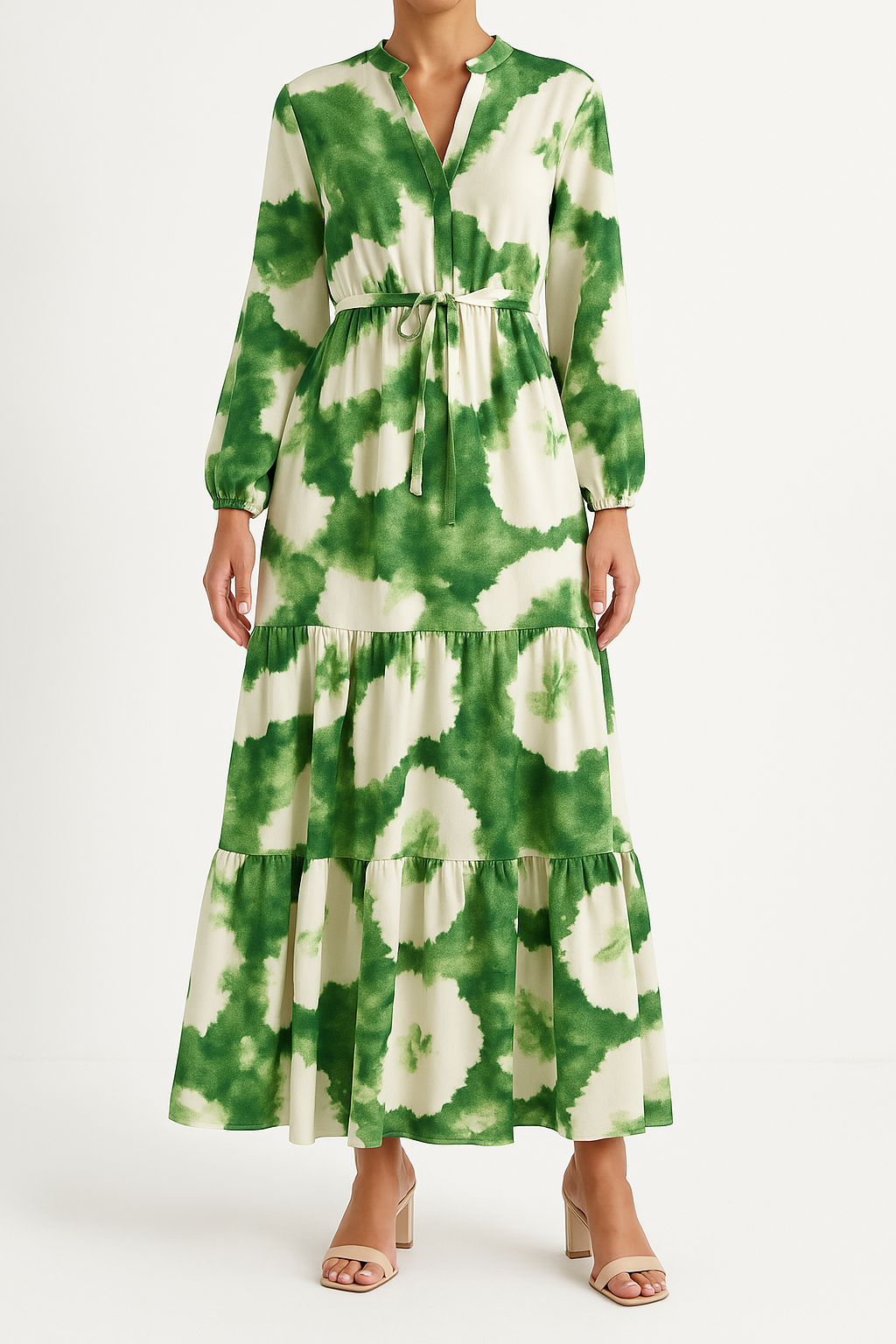 Sophia | Elegantes, fließendes Maxikleid mit langen Ärmeln