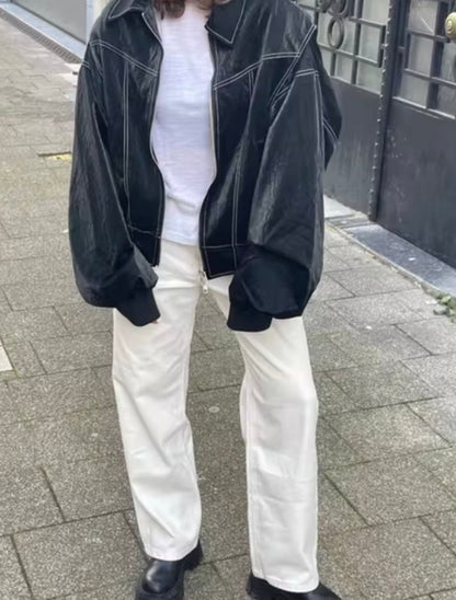 Evelyn | Leder-Bomberjacke