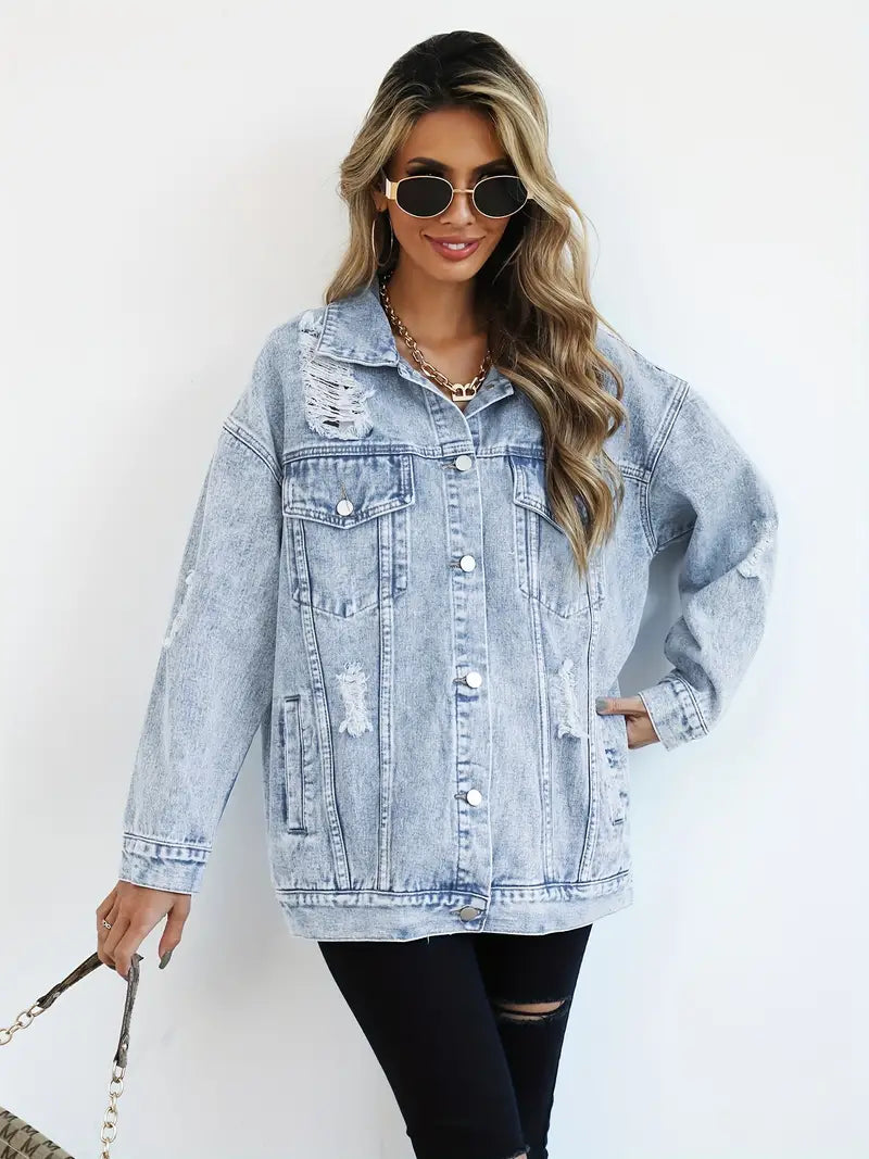 Lila | Trendige und bequeme Oversized-Jeansjacke