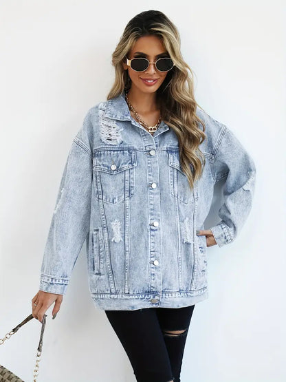 Lila | Trendige und bequeme Oversized-Jeansjacke