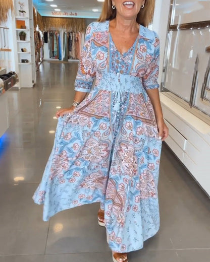 Elena – Sommerliches Kleid mit V-Ausschnitt