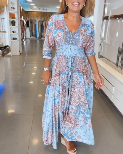 Elena – Sommerliches Kleid mit V-Ausschnitt